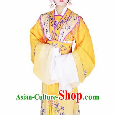 Traditional Chinese Beijing Opera Princess Costume Peking Opera Diva Yellow Dress