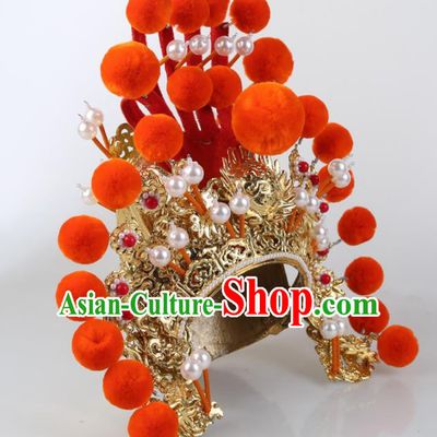 Asian Chinese Beijing Opera Headwear Traditional Peking Opera General Hat