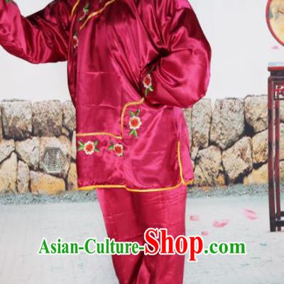 Traditional Chinese Beijing Opera Old Women Costume Peking Opera Woman Matchmaker Red Clothing