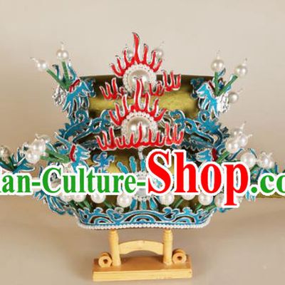 Asian Chinese Beijing Opera Headwear Traditional Peking Opera Prime Minister Green Hat