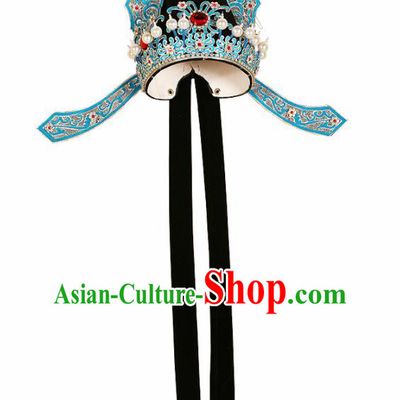Asian Chinese Beijing Opera Niche Headwear Traditional Peking Opera Scholar Black Hat
