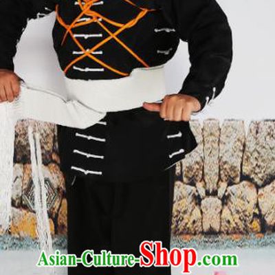 Chinese Traditional Beijing Opera Takefu Black Clothing Peking Opera Wu Song Costume