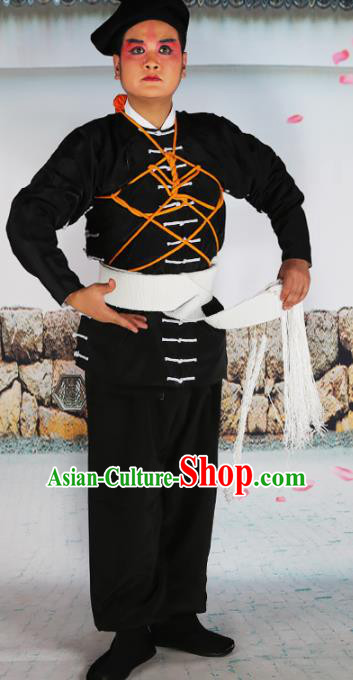 Chinese Traditional Beijing Opera Takefu Black Clothing Peking Opera Wu Song Costume Chinese Traditional Beijing Opera Takefu Black Clothing Peking Opera Wu Song Costume