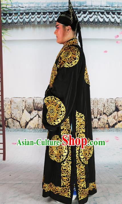Chinese Traditional Beijing Opera Black Robe Peking Opera Niche Costume Chinese Traditional Beijing Opera Black Robe Peking Opera Niche Costume
