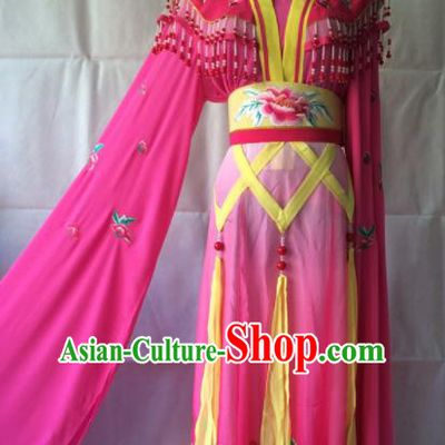 Traditional Chinese Beijing Opera Peri Costume Ancient Princess Rosy Hanfu Dress for Women