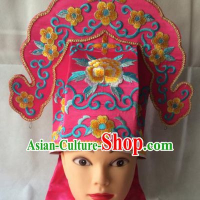 Asian Chinese Beijing Opera Niche Hair Accessories Ancient Scholar Pink Hat for Men