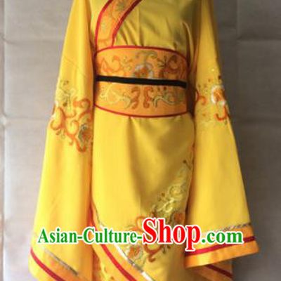 Traditional Chinese Beijing Opera Queen Costume Ancient Empress Yellow Dress for Women