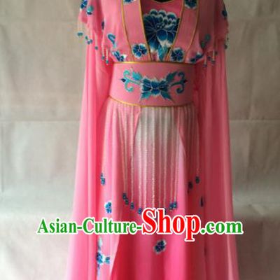 Traditional Chinese Beijing Opera Palace Costume Ancient Princess Pink Dress for Women