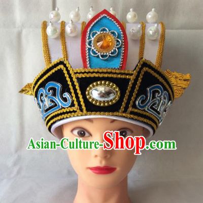 Asian Chinese Beijing Opera Headwear Ancient Minister Hat for Men
