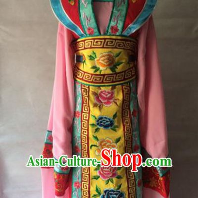 Traditional Chinese Beijing Opera Costume Ancient Court Princess Pink Dress for Women