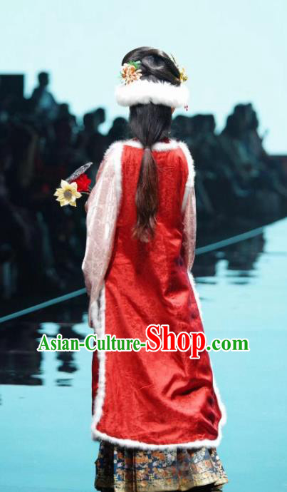 Traditional Chinese Ancient Ming Dynasty Young Mistress Winter Historical Costume Complete Set