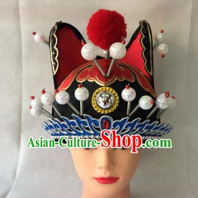Asian Chinese Traditional Beijing Opera Headwear Ancient Court Eunch Hat for Men