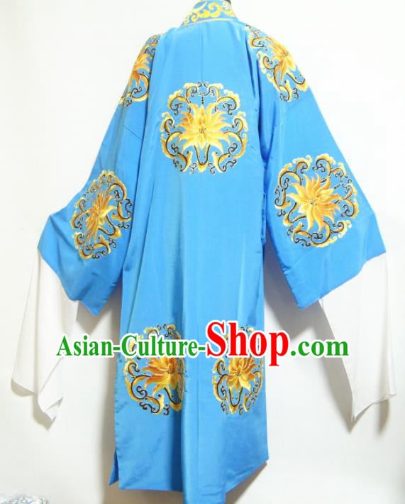 Traditional Chinese Beijing Opera Niche Costume Ancient Nobility Childe Blue Robe Traditional Chinese Beijing Opera Niche Costume Ancient Nobility Childe Blue Robe
