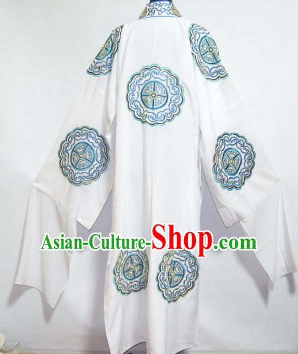 Traditional Chinese Beijing Opera Niche Costume Ancient Nobility Childe White Robe Traditional Chinese Beijing Opera Niche Costume Ancient Nobility Childe White Robe