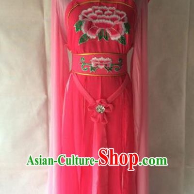 Traditional Chinese Beijing Opera Young Lady Costume Ancient Peri Court Miad Rosy Dress for Women