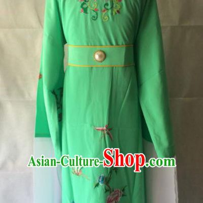 Traditional Chinese Beijing Opera Costume Peking Opera Niche Green Robe