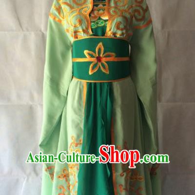 Traditional Chinese Beijing Opera Diva Costume Ancient Imperial Concubine Green Dress for Women