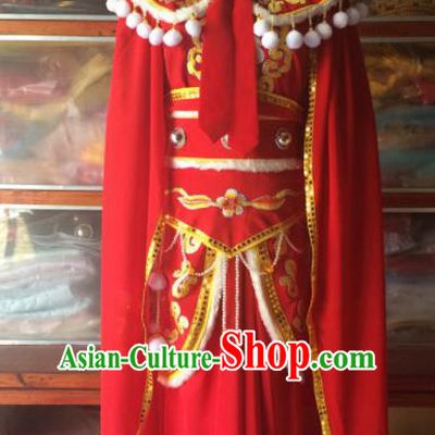 Traditional Chinese Beijing Opera Diva Costume Ancient Imperial Concubine Red Dress for Women