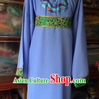 Traditional Chinese Beijing Opera Costume Peking Opera Eunuch Blue Robe