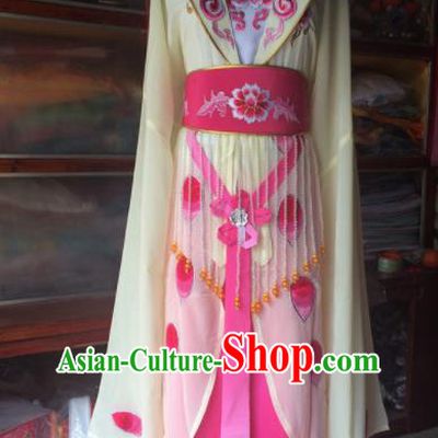 Traditional Chinese Beijing Opera Princess Costume Ancient Peri Beige Dress for Women