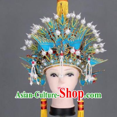 Asian Chinese Beijing Opera Pantaloon Hair Accessories Ancient Phoenix Helmet for Women