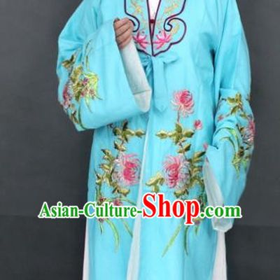 Traditional Chinese Beijing Opera Actress Costume Ancient Nobility Lady Blue Dress for Women