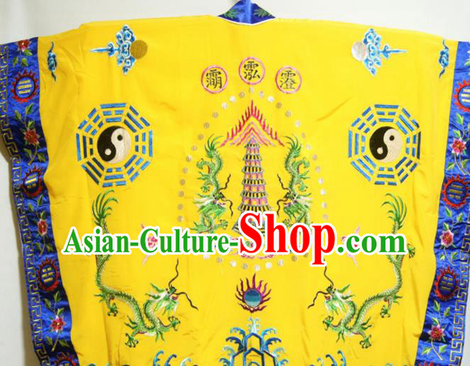 Traditional Chinese Beijing Opera Takefu Costume Ancient Taoist Priest Yellow Robe Traditional Chinese Beijing Opera Takefu Costume Ancient Taoist Priest Yellow Robe