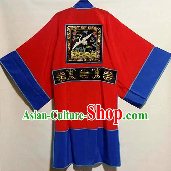 Traditional Chinese Beijing Opera Takefu Costume Ancient Taoist Priest Red Robe Traditional Chinese Beijing Opera Takefu Costume Ancient Taoist Priest Red Robe