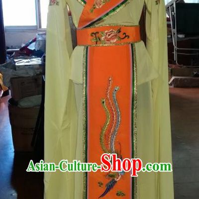 Traditional Chinese Beijing Opera Costume Ancient Peri Princess Yellow Dress for Women
