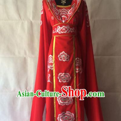 Traditional Chinese Beijing Opera Queen Costume Ancient Peri Red Dress for Women