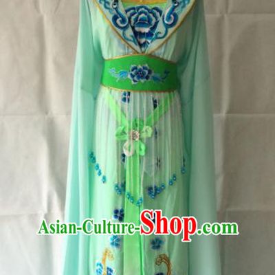 Traditional Chinese Beijing Opera Imperial Concubine Costume Ancient Peri Green Dress for Women