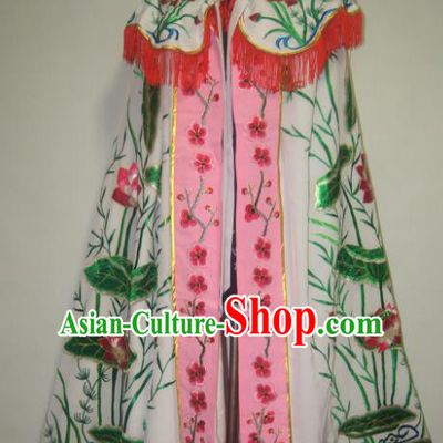 Traditional Chinese Beijing Opera Costume Ancient Imperial Concubine Embroidered Lotus Cloak for Women