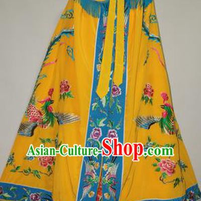 Traditional Chinese Beijing Opera Actress Costume Ancient Princess Embroidered Yellow Cloak for Women