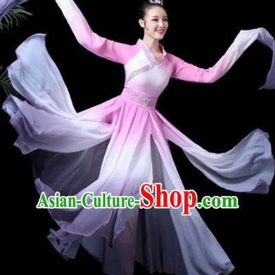 Traditional Chinese Classical Dance Costume Stage Performance Pink Dress for Women