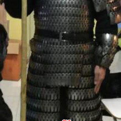 Chinese Ancient Drama General Body Armor and Helmet Complete Set
