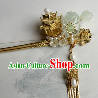 Chinese Ancient Palace Hair Accessories Qing Dynasty Queen Golden Hairpins for Women