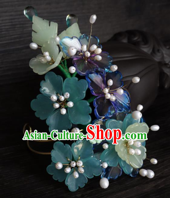 Chinese Ancient Palace Hair Accessories Traditional Classical Flowers Hair Claw for Women Chinese Ancient Palace Hair Accessories Traditional Classical Flowers Hair Claw for Women