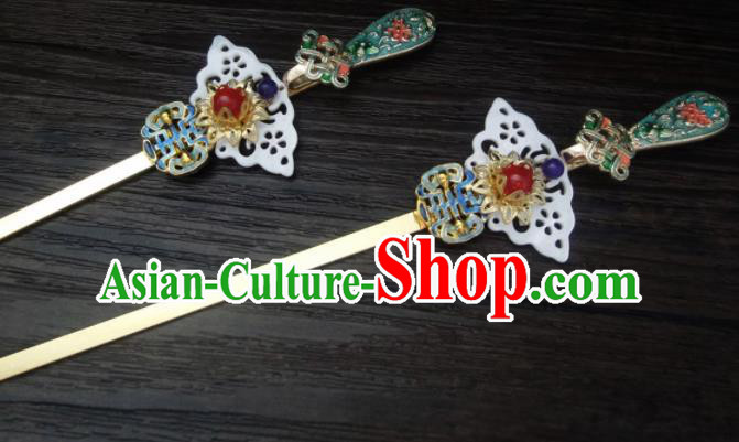 Chinese Ancient Palace Hair Accessories Traditional Classical Shell Blueing Hairpins for Women Chinese Ancient Palace Hair Accessories Traditional Classical Shell Blueing Hairpins for Women