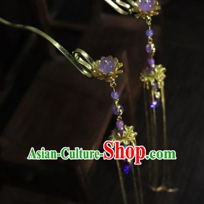 Chinese Ancient Palace Hair Accessories Traditional Classical Tassel Hairpins for Women