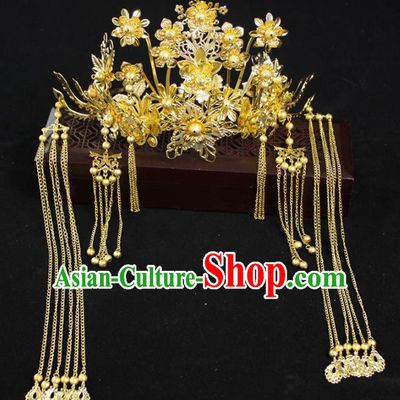 Chinese Ancient Palace Bride Hair Accessories Traditional Classical Wedding Phoenix Coronet Hairpins for Women
