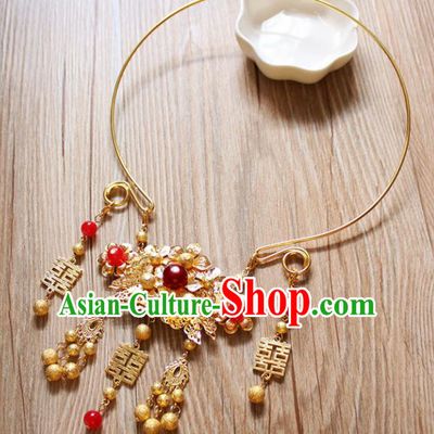 Chinese Ancient Jewelry Accessories Traditional Classical Hanfu Tassel Necklace for Women
