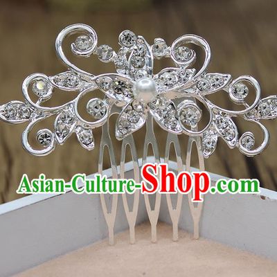 Top Grade Handmade Princess Hair Accessories Classical Crystal Hair Comb for Women