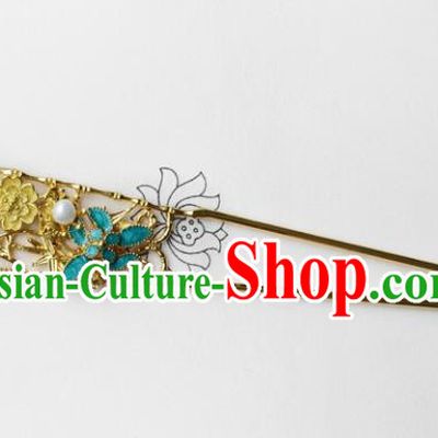 Chinese Ancient Palace Hair Accessories Traditional Classical Blueing Hairpins for Women