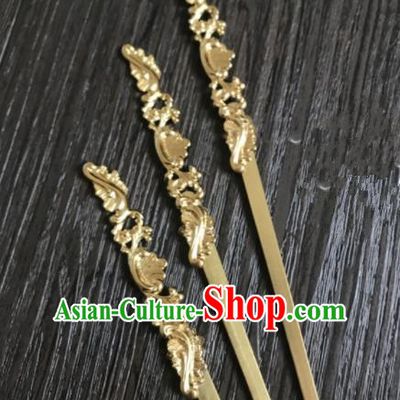 Chinese Ancient Princess Hair Accessories Traditional Golden Hairpins for Women