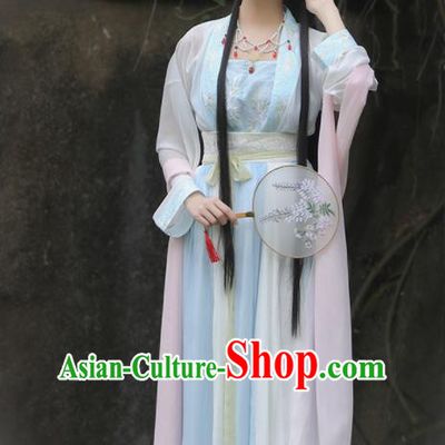 Traditional Chinese Ancient Peri Goddess Hanfu Dress Tang Dynasty Princess Historical Costume for Women