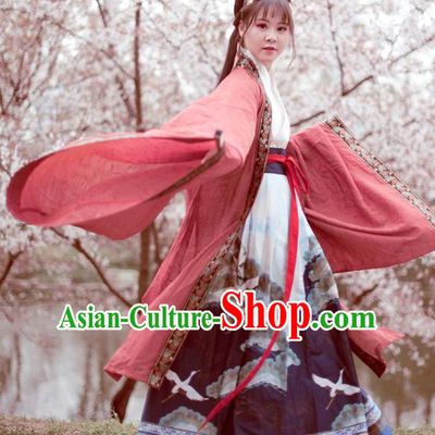 Traditional Chinese Ancient Swordswoman Hanfu Dress Jin Dynasty Princess Historical Costume Complete Set for Women