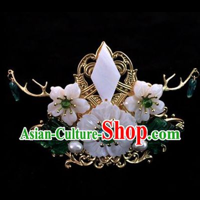 Chinese Ancient Hanfu Hair Accessories Traditional Shell Hair Crown Hairpins for Women