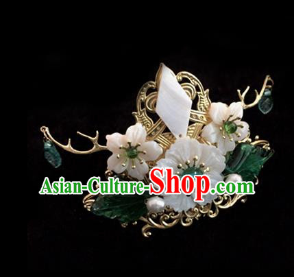 Chinese Ancient Hanfu Hair Accessories Traditional Shell Hair Crown Hairpins for Women Chinese Ancient Hanfu Hair Accessories Traditional Shell Hair Crown Hairpins for Women