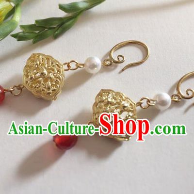 Chinese Ancient Hanfu Jewelry Accessories Traditional Wedding Earrings for Women