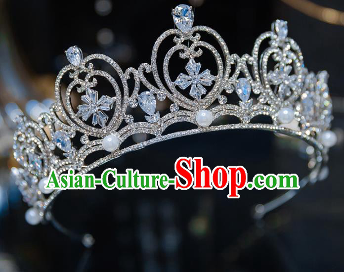 Handmade Baroque Wedding Hair Accessories Princess Zircon Royal Crown for Women Handmade Baroque Wedding Hair Accessories Princess Zircon Royal Crown for Women